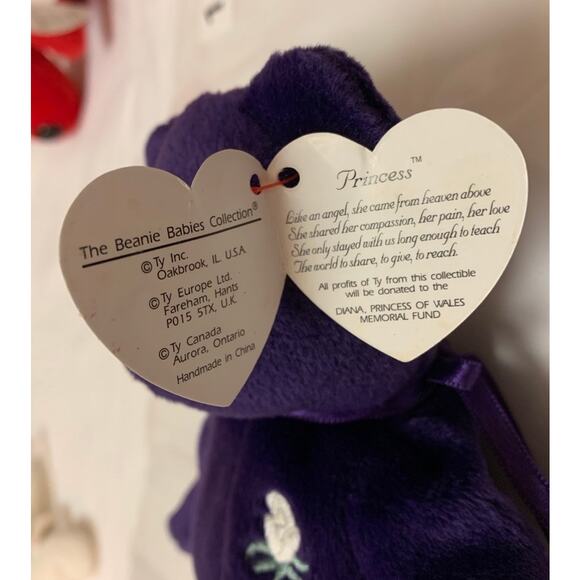 TY BEANIE BABIES - 4 Babies - 1 Princess Bear and 3 Other Animals New with Tags - Picture 9 of 12